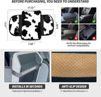 Plush Cow Print Car Center Console Cover with Side Pockets, Fluffy Armrest Cushion Pad,Soft Cow Car Interior Decorations Accessories with Storage for Women,Universal Fit for Vehicles SUV Truck