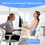 Lumbar Support Pillow for Office Chair and Car, Memory Foam Back Cushion Provides Lumbar Support to Relieve Back Pain, Ideal for Driving and Office Use (Gray)