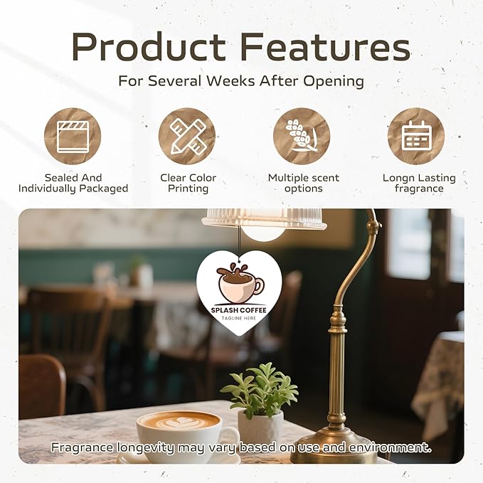 HINFKA 10-1000 Pcs Custom Air Fresheners with Picture – Personalized Double-Sided Car Freshener with Logo or Photo, Bulk Customized Gifts for Business Events and Branding (A04-Heart)