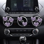 8Pcs Purple Bling Heart Air Vent Clips,Crystal Heart Cars Air Fresheners Vent Clips Cars Diffuser Rhinestone Diamond Decoration Car Interior Decor Cute Car Accessories for Women,Interior Accessories