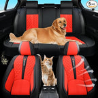 Red Car Seat Covers for Ford Bronco Sport 2021-2025 Car Seat Cover, Premium Leather, 5 Seats Full Set, Waterproof, with Lumbar Support, Protect and Upgrade Seats