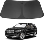 Windshield Sun Shade Compatible with 2018-2024 2025 2026 BMW X3 Accessories Foldable Sunshade Sun Blocker Protect Car from Sun Rays & Heat Damage
