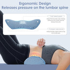 Lumbar Support Pillow, Memory Foam Lumbar Pillow for Lower Back Pain Relief, Back Support Pillow for Office Chair, Car Seat - Blue