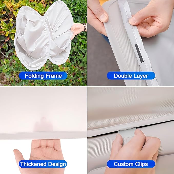 Car Glass Roof Sunshade Compatible with Tiguan 2010-2017, One-Piece Sunroof Shade with Storage Bag, Foldable Sunshade Roof Cover, Heat Insulation, Sun Protection, No-Sagging