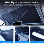 [Upgraded] DooGooCoo Windshield Sun Shade Umbrella - Small, Car Sunshade for Front Windshield [UV Block & Heat Shield], Keep Car Cooler & Protect Interior Sun Shade for car Windshield (52"x31")
