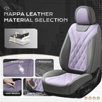 Coverado Car Seat Covers, Front Covers for Cars, Car Seat Cover Front Seats, Automotive Seat Cover, Waterproof, Leather Car Seat Cushion, Universal Interior Seat Protectors for Most Cars Gray-Pruple