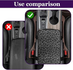 Leopard Cheetah Print African Animal Hunting Auto Center Console Armrest Pad, Car Center Console Cover, Auto Accessories Soft Comfort Armrest Cover Cushion Mat for Most Cars (Black leopard print)