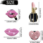 4 Pcs Pink Lips Air Vent Clips, Sexy Lips Kiss Heart Shape Car Air Fresheners, Charms Rhinestone Diffuser Vent Clip Cute Car Decor Bling Car Accessories for Women, Automotive Air Fresheners (Pink, 4)