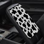 Universal Fit Center Console Armrest Cover - Soft, Stylish & Washable Pad for Car, Truck, SUV and RV, All-Day Comfort, Enhanced Protection - Brown Marble Pattern Design (Cow Pattern)