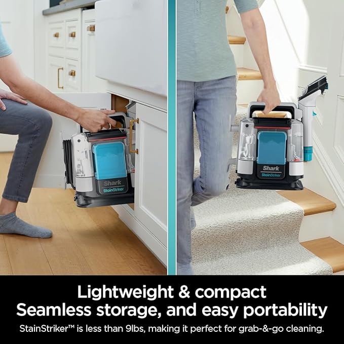 Shark StainStriker Portable Carpet, Upholstery & Area Rug Cleaner with Pet Mess Extractor, Stain & Odor Remover, Perfect for Car Interiors, White, PX201