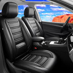Fit Accord Car Seat Covers (Front Pair) for Select Honda Accord 2012-2026 - Premium Full Coverage Leather, Airbag Compatible, Waterproof & All Weather Seat Cushion Protector, Black