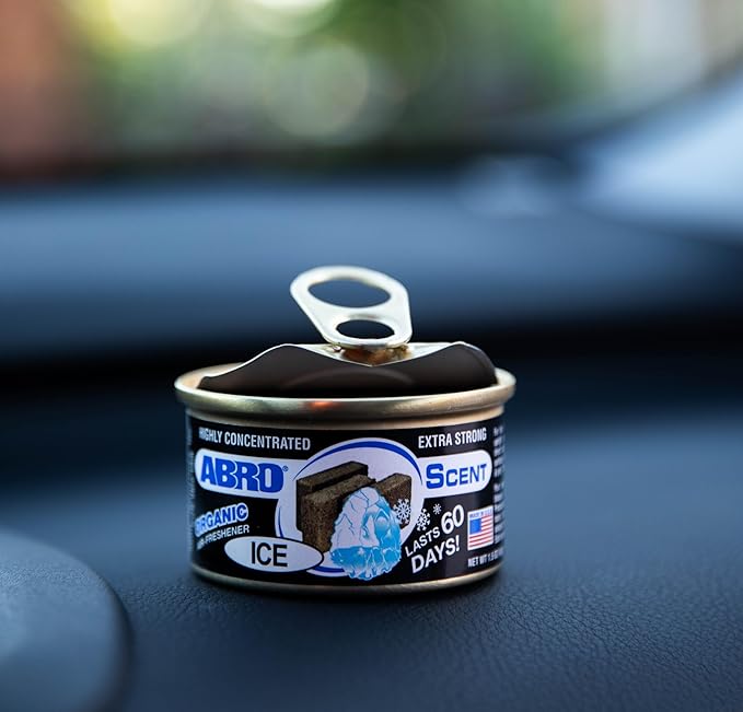 ABRO Car Air Fresheners: Canned, Spill Proof Airfreshener for Home, Office, or Car Accessories Interior, Up to 60 Days - 3Pck New Car Smell Ice Scent