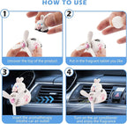 Car Air Freshener Cute Cartoon Rabbit Pilot Car Diffuser Rotating Propeller Automotive Air Outlet Fan Creative Car Perfume Decoration Cool Car Accessories
