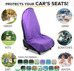 Waterproof Sweating Car Seat Cover for Post Gym Workout, Running, Swimming, Beach and Hiking, Universal Fit Non-Slip Bucket Seat Protector for Cars SUV Trucks, Machine Washable (Purple)