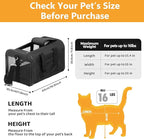 Simple Deluxe Airline-Approved Cat Carrier, 17" x 12" x 12", Soft-Sided Pet Carrier for Cats up to 17 lbs, Durable & Collapsible Travel Carrier, Black