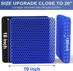 Gel Seat Cushion, Super Large (19x18x1.6inch) Gel Cushion Chair Pads with Non-Slip Cover for Home Office Car Seat Wheelchair, Soft Breathable Honeycomb Seat Cushion for Relieve Hip Pain