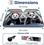 GENANY Panda Windshield Sun Shade for Car SUV Truck (55x30 Inches), Front Window Visor for Windows, Protector Blocks UV