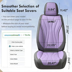 Coverado Seat Covers for Cars, Front Seat Covers, Luxury Leather Seat Covers, Car Seat Protector Waterproof, Premium Automotive Seat Cover, Universal Car Seat Cushions Fit for Most Cars (Gray&Purple)