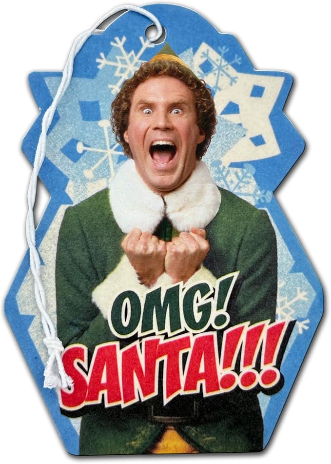 Elektroplate Elf Christmas Movie OMG Santa Automotive Air Fresheners for Vehicles | Candy Cane Scent (6-Pack) | Made in the USA