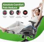 A-Pce Ergonomic Seat Cushion -Large Memory Foam Cushion for Office Chair- Sciatica & Lower Back & Coccyx Pain Relief - Car Seat Cushions for Driving Seat Cushion, Grey