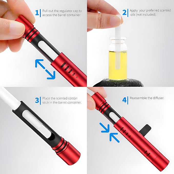 iPick Image for RAM Car Vent Air Freshener Clip - Official Licensed Red Aluminum with Adjustable Window + 10 Refill Sticks