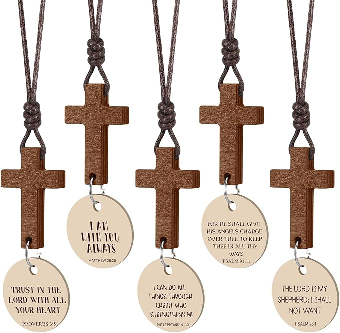 Sivak 5 Pcs Cross Car Air Fresheners Christian Cross Hanging Gift for Driver Daily Bible Car Mirror Rearview Decor Accessories Religious Scented Church Sunday School Gift(Round)