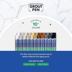 Grout Pen Grey Tile Paint Marker: Waterproof Grout Paint, Tile Grout Colorant and Sealer Pen - Grey, Narrow 5mm Tip (7mL) - 3 Pack