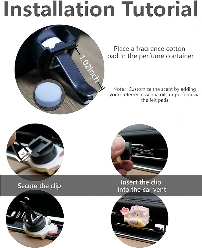 Cute Cat Air Freshener Vent Clips, 6Pcs Cat Paw Decorative Vent Clips, Car Air Conditioner Clip Automotive Interior Decoration for Cars【Fragrance-Free Aromatherapy Tablets, Add Your Own Scent】