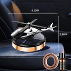 Car Air Freshener, Helicopter Solar Energy Rotating Aromatherapy Al Alloy Diffuser,Long-Lasting Fragrance, Interior Decoration Accessories Diffuser for Car and Home（Gold)