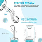 SlowTon Dog Seat Belt, Double Dog Seatbelt Adjustable Vehicle Safety Leash with Elastic Bungee Buffer, Reflective No Tangle Y Shape Two Dog Harness Seat Belt Splitter for Pets Car Trip (Mint Blue, M)