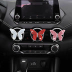 Dotesy 2 Pack Bling Bling Butterfly Air Vent Clips Crystal Butterfly Car Air Fresheners Vent Clips Diamond Cute Car Interior Decor for Women (White)