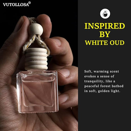 2-Pack Car Fresheners Long Lasting & Car Deodorizer - White Oud Hanging Car Air Freshener for Men and Women, Car Necessities & Scent Diffuser by VUTOLLOSA