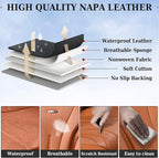 Coverado Brown Seat Covers Full Set, Luxury Leather Seat Covers for Cars, Automotive Seat Covers, Waterproof Car Seat Protector, Front and Back Car Seat Cushions Universal Fit for Most Cars