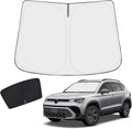 KUST Windshield Shade Custom Fit for Volkswagen VW Taos 2023-2024 2025 2026 Sun Shade Front Windshield Accessories Sun Visor Foldable Thicker 5-Layer Blocks UV Rays