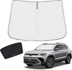 KUST Windshield Shade Custom Fit for Volkswagen VW Taos 2023-2024 2025 2026 Sun Shade Front Windshield Accessories Sun Visor Foldable Thicker 5-Layer Blocks UV Rays