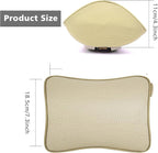 Aukee Car Headrest Pillow Memory Foam Car Neck Pillow Soft Leather Headrest for Driving Home Office Beige (1PC)