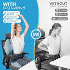 BEAUTRIP Seat Cushion & Lumbar Support Pillow for Office Chair, Car & Wheelchair - Ergonomic Coccyx Cushion for Tailbone, Sciatica & Back Pain Relief - Extra-Dense Charcoal Memory Foam Chair Cushions