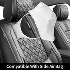 Fit Honda Fit Car Seat Covers for Honda Fit 2007-2019 2020 - Upgraded Premium Waterproof & Breathable Leather, Airbag Compatible, All-Weather Seat Cushion Protector (Full Set, Black)