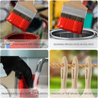 Double Thick Chip Paint Brush, 6 Pack, 4 inch / 100mm Stain Brushes for Painting Walls and Fence Staining, Wooden Handle Masonry Paintbrush for Varnish, Paste, Gesso and Limewash