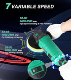 Buffer Polisher, 1600W 7 Inch/6 Inch Pure Copper Motor Car Buffers and Polishers Kit, 7 Variable Speeds 1000-3500 RPM Car Polishers and Buffers, Ultra-long Cord for Car Boat Polishing Waxing.