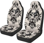 Halloween Skull Car Seat Cover Anti-Slip Back Fabric Haunted House Automobile Front Seat Covers Easy to Install Car Interior Automotive Accessories Suitable for Cars, SUV and Trucks
