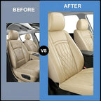Fit TSX Car Seat Covers for Acura TSX 2003-2014 - Premium Leather, Waterproof, All-Weather, Airbag Compatible, Anti-Slip, Breathable, Easy Install, Seat Protectors, Full Set, Beige