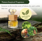 ADK Balsam Fir Car Air Freshener, Long-Lasting Essential Oil Diffuser for Hanging or Clipping, Made in the USA