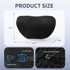 Car Neck Pillow, Memory Foam Car Headrest Pillow for Driving with Adjustable Strap, Softness Breathable Removable Mesh Cover, Ergonomic Design for Office Chair, Driving, Black