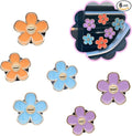 6pcs Flower Car Air Freshener Vent Clips,Purple Orange Blue Daisy Flowers Air Vent Clip Car Accessories for Women 3.3cm/3cm Flower Girly Vehicle Decor,Refillable Diffuser