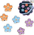 6pcs Flower Car Air Freshener Vent Clips,Purple Orange Blue Daisy Flowers Air Vent Clip Car Accessories for Women 3.3cm/3cm Flower Girly Vehicle Decor,Refillable Diffuser