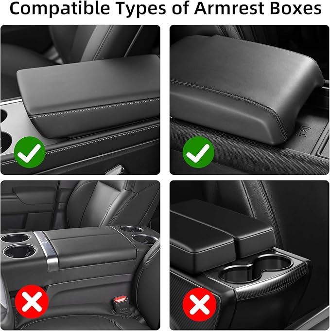 NBTEPEM Purple Center Console Cover, Sporty Leather Armrest Cover Cushion with 2 Storage Pockets, Universal Auto Middle Console Protector, Car Interior Accessories for Most SUV, Truck, Sedan Vehicles