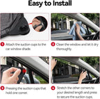 Car Window Shade，1Pack Car Window Shade for Baby,Rear Window Sun Shades Protect Child, Pets from Sun Glare and UV Rayse (39.4"x19.7")