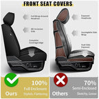 Full Set Seat Covers Fit for Kia Sorento 6 Seater:2021-2025 Premium Faux Leather Car Seat Cushion(Black)