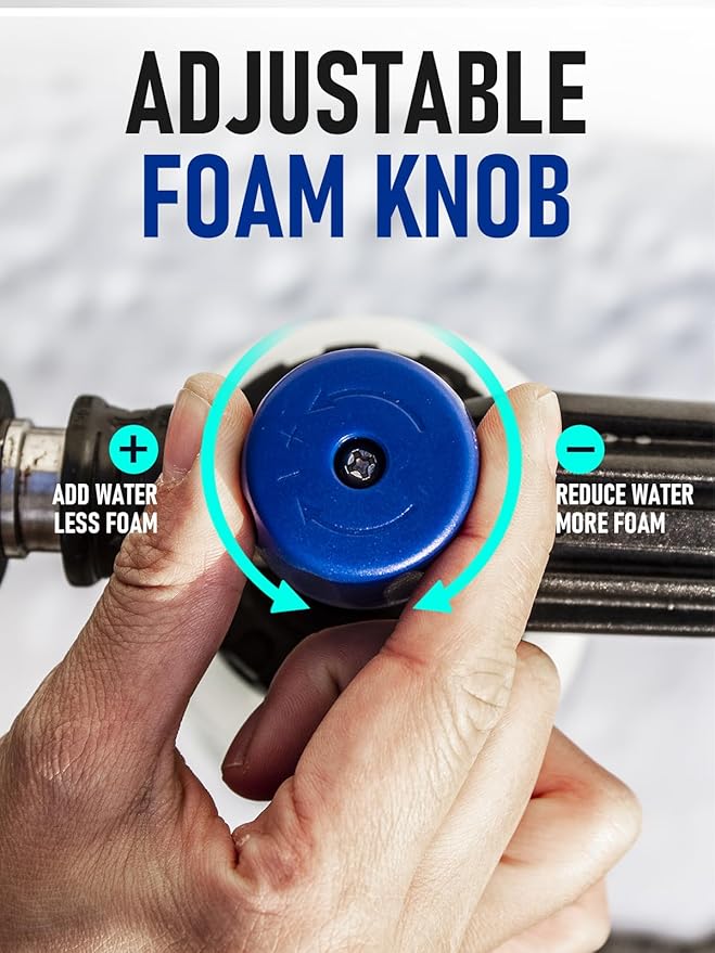 MEKOH Foam Cannon for Pressure Washer, Thick Snow Car Wash Foam Gun with 1.1mm Orifice & 1/4" Quick Connect, Pressure Washer Soap Cannon Attachment for Auto Detailing, Big Mouth Foam Blaster, 4000 PSI